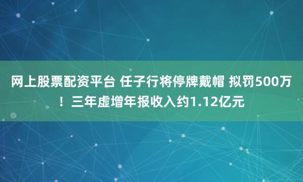 网上股票配资平台 任子行将停牌戴帽 拟罚500万！三年虚增年报收入约1.12亿元